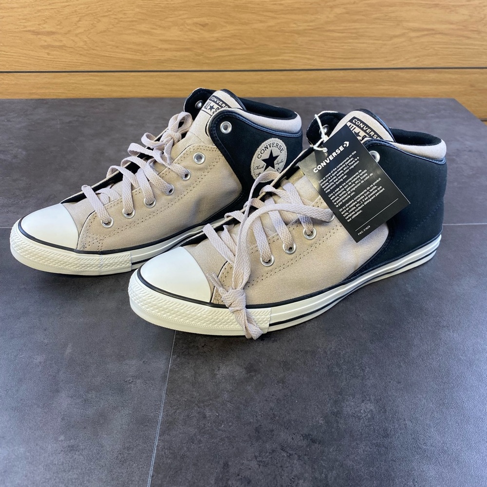 Converse Men's High-Top Sneakers - Black and Tan Size 12-NEW